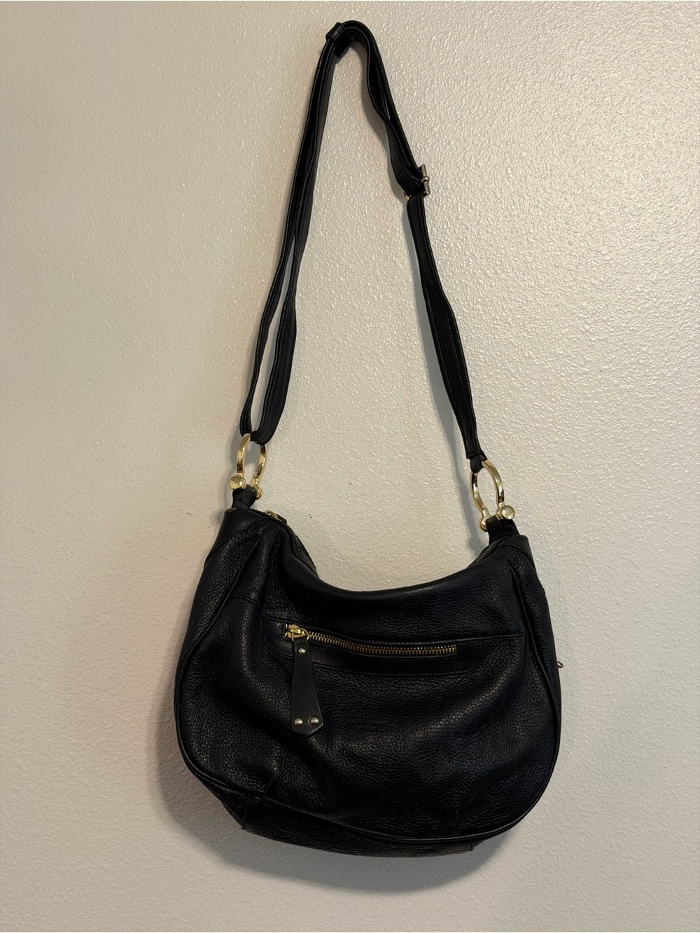 Rossi Firenze Made in Italy Black Leather Shoulder Bag